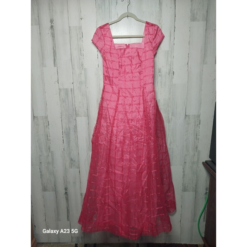 JODY ORGANZA PINK MAXI DRESS (Juniors) Size 11/12 Made In USA